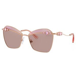 Swarovski SK 7040 401461 Rose Gold Metal Butterfly Sunglasses Brown Lens